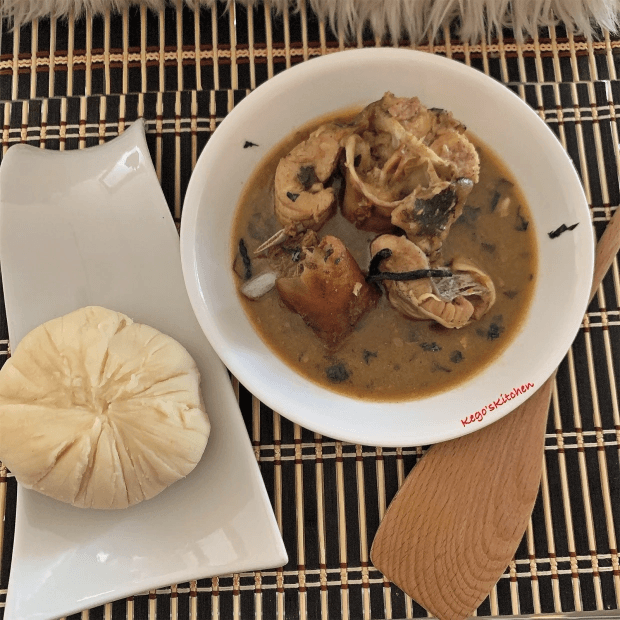 Poundo Yam and White Soup
