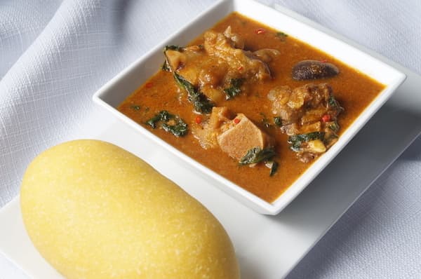 Eba and Ogbono Soup